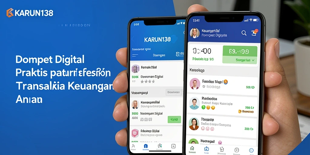 Tampilan antarmuka utama aplikasi Dompet Digital KARUN138 yang modern.