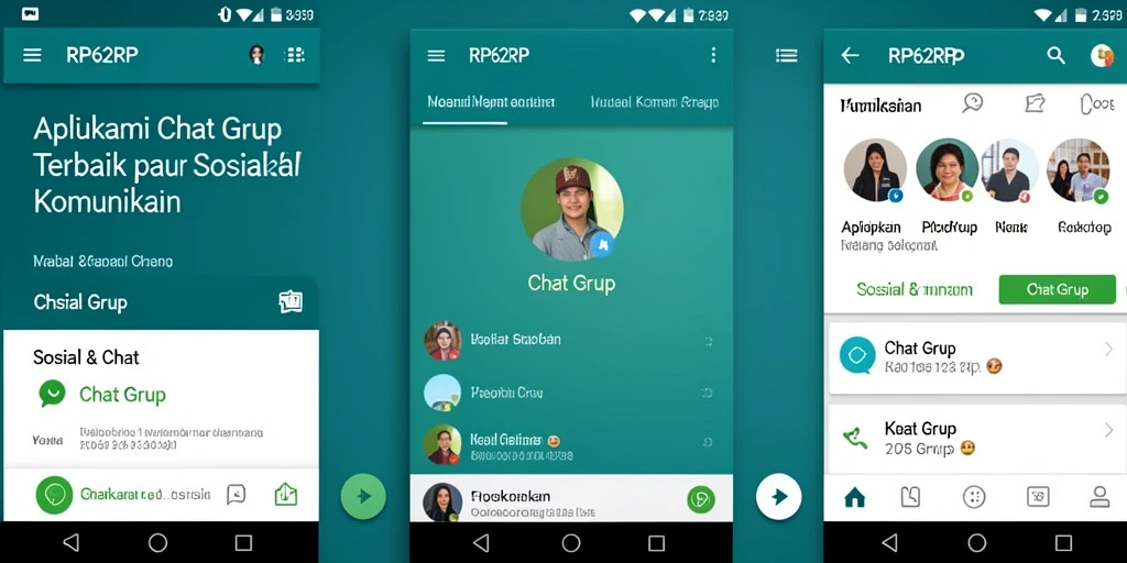 Antarmuka RP62RP menampilkan fitur Chat Grup yang memudahkan komunikasi.