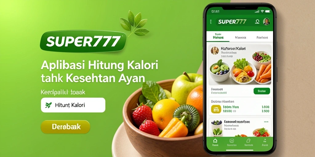 Tampilan antarmuka SUPER777 yang sederhana dan fungsional untuk menghitung kalori.