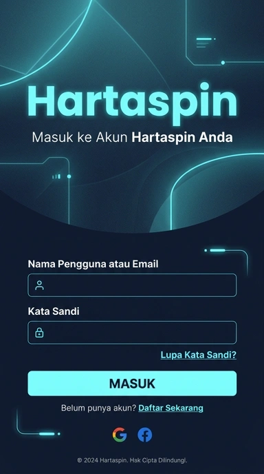 Tampilan halaman login hartaspin